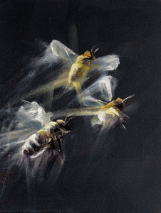 très bien ist Französisch und heißt drei Bienen #kunstdruck